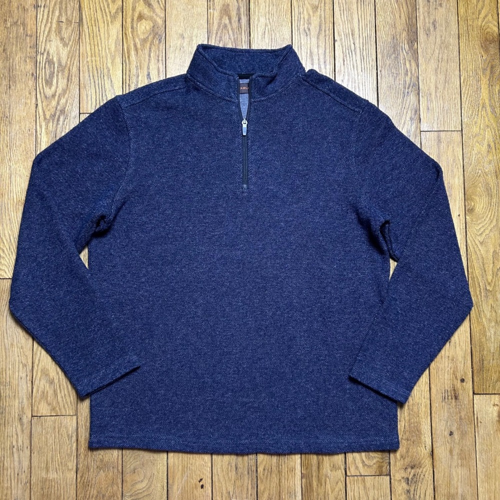 Fairlane & Sons Mens Blue Quarter‎ Zip Pullover Sweater MGK10111 XL